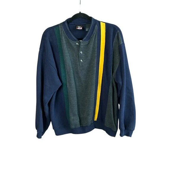 Vintage 90s Olympics Henley Rugby Long Sleeve Polo - Picture 1 of 9